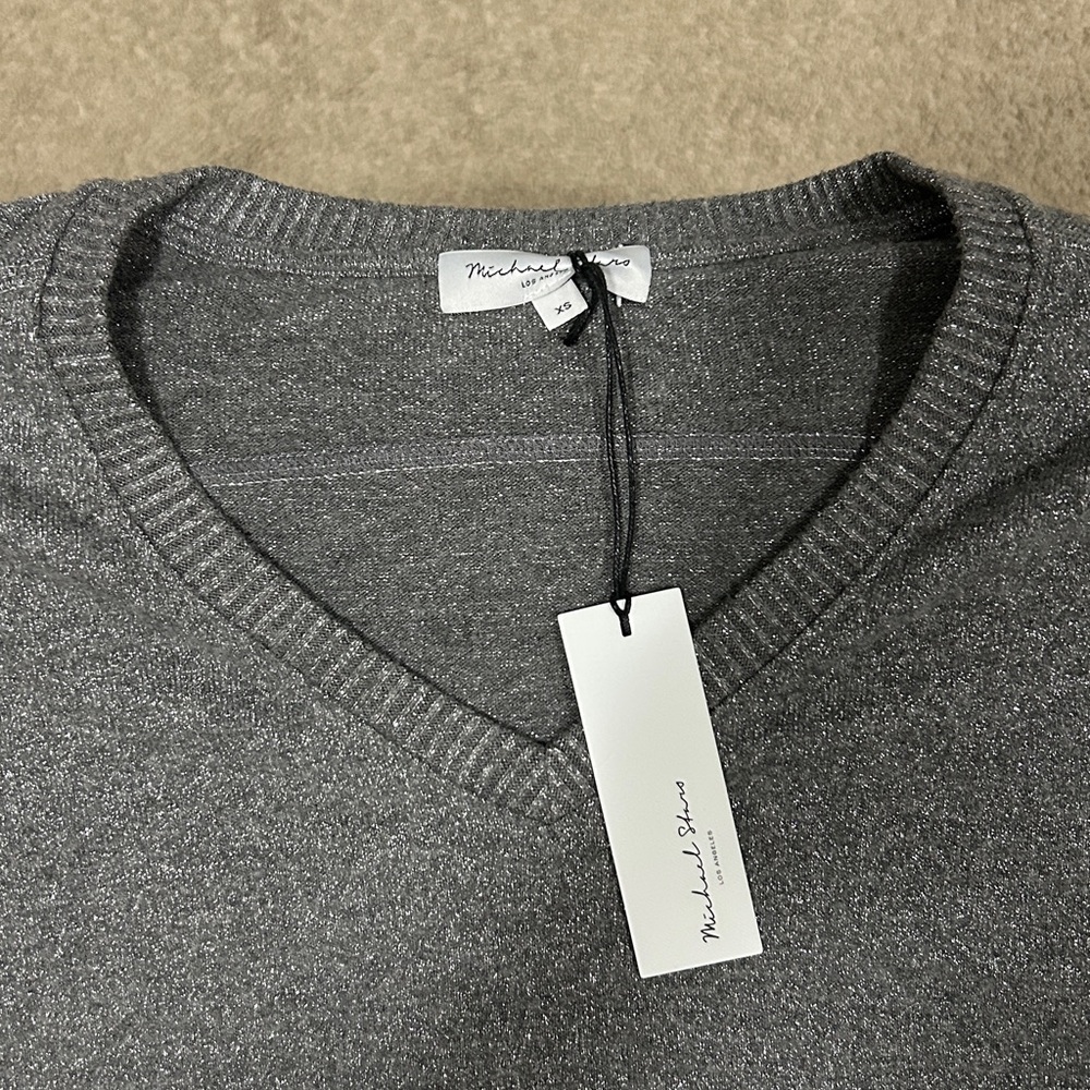 Michael Stars Charcoal V-Neck Top